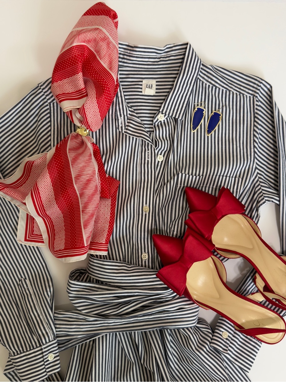 🇺🇸 GAP Striped Multi-Wrap Shirt Dress - Size S